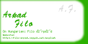 arpad filo business card